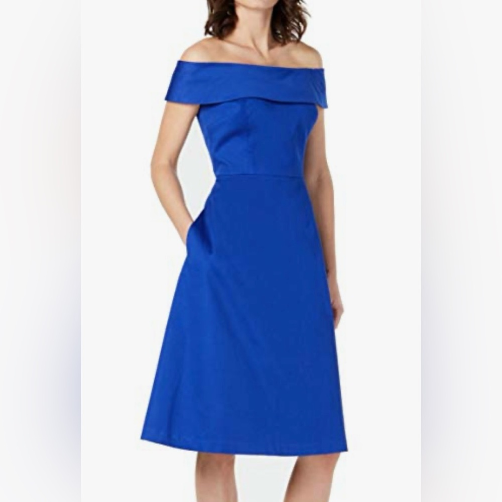 Calvin Klein One Shoulder Blue Dress